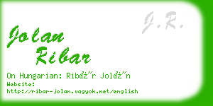 jolan ribar business card